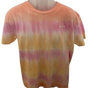 RIP CURL Pink & Orange Sherbet Tie Dye Surf Tee Shirt Men M Medium